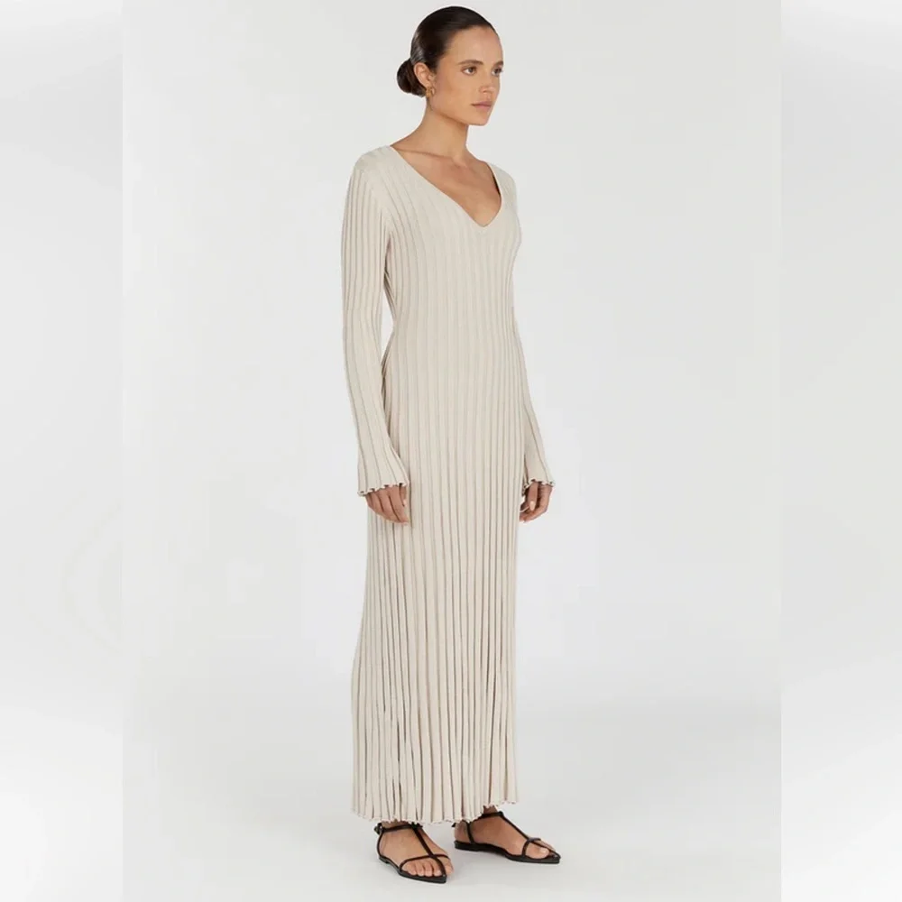$159 NWT DISSH REIGN STONE SLEEVED KNIT MIDI DRESS SZ L - Picture 4 of 6
